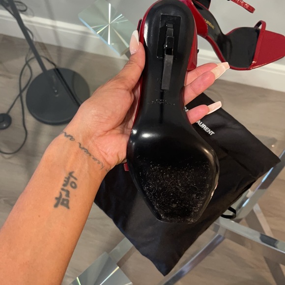 YSL OPYUM SANDALS WITH BLACK HEEL - Picture 4 of 9